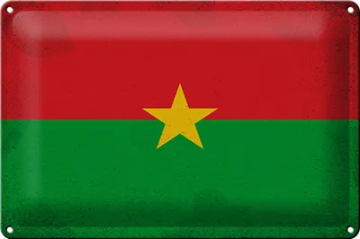 Produktbild von Blechschild Flagge Burkina Fasos 30x20cm Flag Vintage