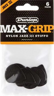 Zdjęcie produktu dla Dunlop 471P3S Nylon Max Grip Jazz III Player Pack Stiffo Kostka, piorko