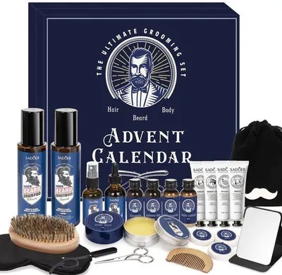 Produktbild von Adventskalender 2025 für Herren – 24-teiliges Premium-Set zur Bartpflege