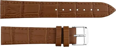 Produktbild von ClassicWatchStraps Leder-Uhrenarmband mit Krokoprägung - Hellbraun, 24 mm, Silber poliert