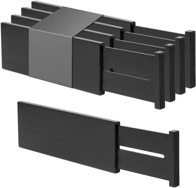 Produktbild von Bamboo-Beistellregal, 10,1 cm, anpassbar, federnd, 4-teilig, schwarz
