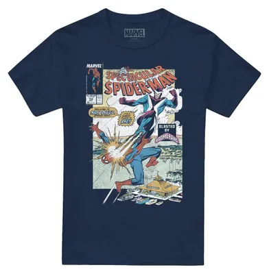 Image de T-shirt Spider-Man - « Blasted By Boomerang » pour homme/femme, unie TV34313 (XL) (bleu marine)