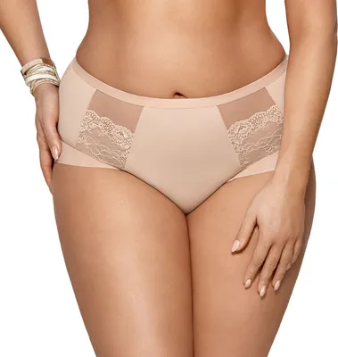 Produktbild von Gorsenia Dame Slip Unterhose Unterwäsche hoher Bund  K442 Luisse, Beige, XL