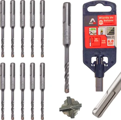 VERTO 5-teiliger Betonbohrer-Set – Größen 4–10 Mm, Mit Hartmetall-Spitze Für Langanhaltende Leistung