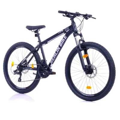Produktbild von BERLIN BIKE Mountainbike MTB1: 26 Zoll und 38 cm Rahmenhöhe, Hydraulische Scheibenbremsen & Shimano-Set, Schwarz-Silber