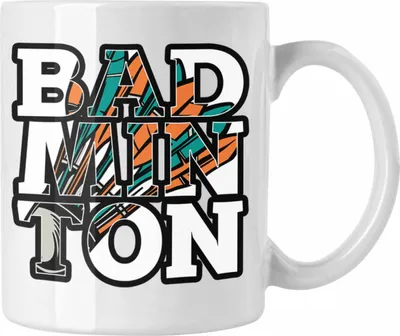 Produktbild von Trendation - Badminton-Tasse Geschenk für Badminton-Spieler Badminton-Trainer (Weiß)