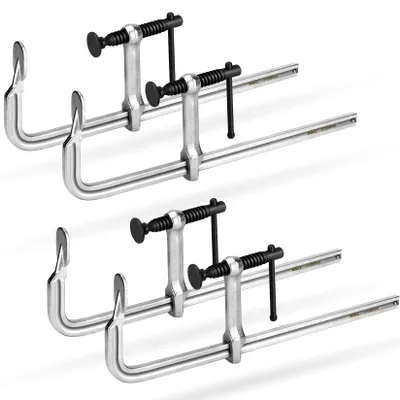 Produktbild von Set aus 4 Stabklemmen, 300 mm leichte geschmiedete Stahl-Stabklemmen, ideal für Schweißen und Holzarbeiten