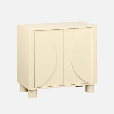 Produktbild von sweeek - Sideboard mit Holzdekor und 2 Türen 80 cm - Beige