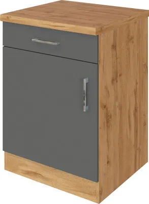 Produktbild von Held Möbel Unterschrank mit Drehtür Sorrento BxTxH 50 x 60 x 86 cm anthrazit matt zerlegt Anschlag reversibel 409.6280