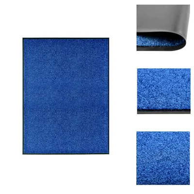 Produktbild von vidaXL Fußmatte Waschbar Blau 90x120 cm -  Fußmatten