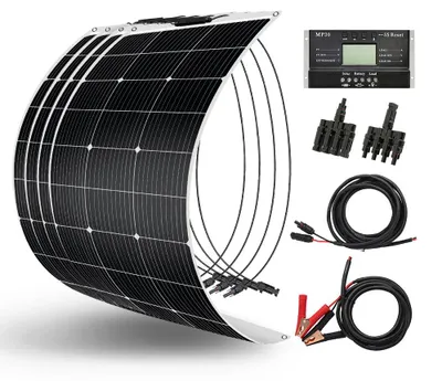 Imagen del producto de Kit de panel solar flexible de 18V y 400W, monocristalino, para caravanas, barcos y carga de baterías de 12V