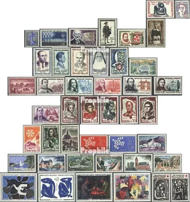 Produktbild von Briefmarken Frankreich 1961 Mi 1334-1377 (kompl.Ausg.) Jahrgang 1961 komplett postfrisch Maillol
