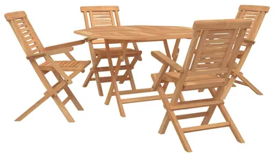 Immagine prodotto di vidaXL Set da giardino, 5 pezzi, legno massello di teak, colore marrone