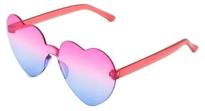 Image de DIVERTY  - Lunettes de fête en forme de cœur, couleur rose