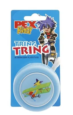 Produktbild von PexKids Fahrradklingel "Ich bin ein Flugzeug" - Blau