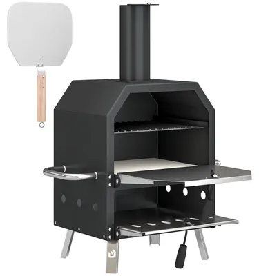 Obrázek produktu pro Venkovní pec na pizzu na dřevo, nerezová ocel, 2 patra