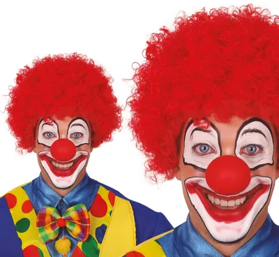 Produktbild von rote Clown Locken Perücke für Erwachsene