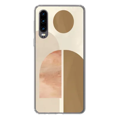 Produktbild von MuchoWow® Handyhülle Schutzhülle Hülle für Huawei P30 Rosa - Braun - Design Silikon Softcase Handy Hülle - Kartenbesitzer