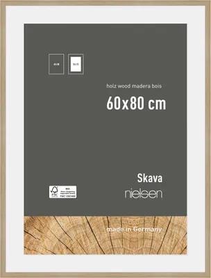 Produktbild von nielsen Holz Bilderrahmen Skava Eiche, 60,0 x 80,0 cm - mit Passepartout 50x70 cm