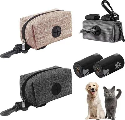 Produktbild von Famanu Halter für Hundekotbeutel - 2 Beutel in Braun und Grau