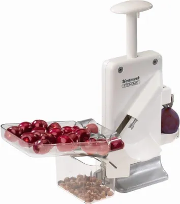 Produktbild von Westmark 40602260 Kirsch- und Pflaumenentkerner, Entsteiner 'Steinomat', weiß/transparent