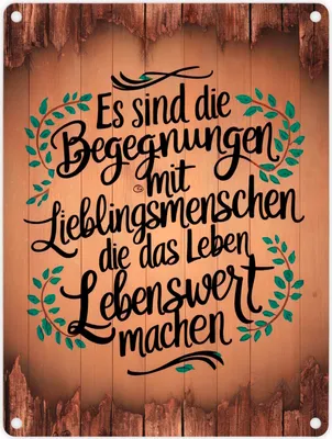Produktbild von Metallschild in 15x20 cm mit Zitat Begegnungen mit Lieblingsmenschen -