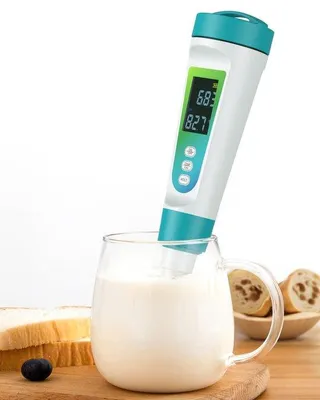 Obrázek produktu pro Digitální pH metr – vysoká přesnost – měření pH – měřič kyselosti – chléb – kvašení – uzeniny – dušené maso – sýr – voda – pevné a tekuté látky