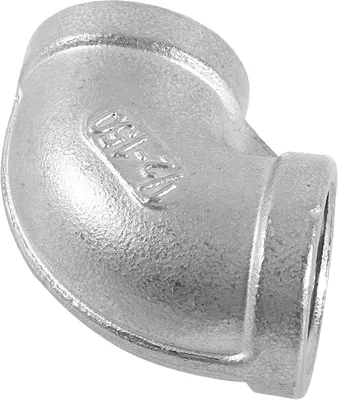 Obrázok produktu pre 1/2" koleno na pripojenie potrubia 90 stupňov pod uhlom z nehrdzavejúcej ocele so závitom DN15