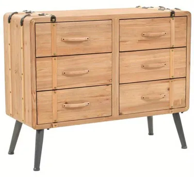 Obrázek produktu pro Skříňka z masivního dřeva – 91x35x73 cm – Úložná skříňka – Komoda – Hnědá