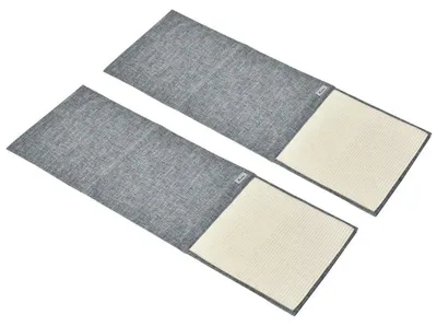 Immagine prodotto di Tappetino antigraffio per gatti, composto da 2 pezzi – Realizzato in sisal | Colore: Grigio | Dimensioni: 45 x 0,3 x 130 cm