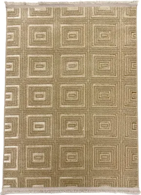 Produktbild von Teppich kurzflor Wohnzimmer, Schlafzimmer, Flur dünn Kachel Optik Polyester 3D Weich, Farbe:Beige, Maße:80x150 cm
