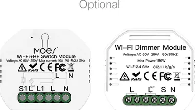 Zdjęcie produktu dla Moduł ściemniacza Wi-Fi 90–250 V Ściemniacz Inteligentne przełączniki światła Przełącznik dwukierunkowy Sterowanie głosowe Aplikacja Pilot zdalnego sterowania Funkcja czasowa Miniaturowa konstrukcja
