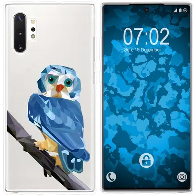 Produktbild von PhoneNatic Case kompatibel mit Samsung Galaxy Note 10+ Silikon-Hülle Vektor Tiere Eule M1
