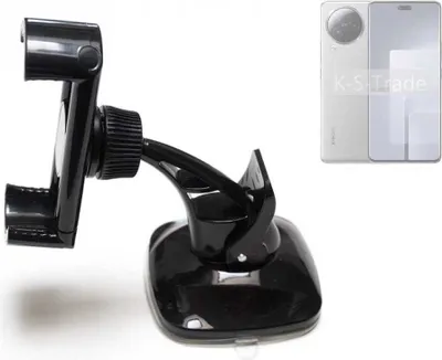 Produktbild von K-S-Trade kompakte Handy-Halterung Windschutzscheibe kompatibel mit Xiaomi Civi 3 Armaturenbrett schwarz Autohalterung KFZ Halter Scheiben-Halterung