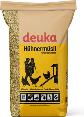 Produktbild von Deuka Premium Hühnermüsli 20 kg Wachteln Enten Hühner GVO frei