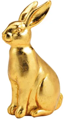 Image de Lapin de Pâques Lapin Décoration Pâques Figure Polyresin or 22 cm