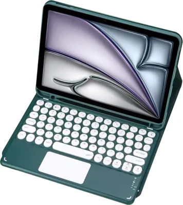 Image de étui clavier Bluetooth avec pavé tactile pour iPad Air 13 Gen6 (Vert)