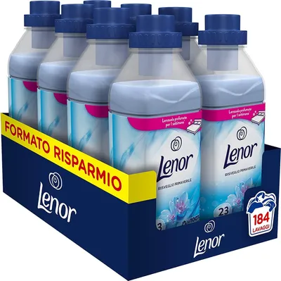 Produktbild von Lenor Weichspüler für Waschmaschine, Konzentrat, 184 Waschgänge (8 x 23), Frühlingserwachung, Maxi-Format, parfümiert jede Nacht bis zu einer Woche