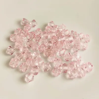 Produktbild von Doppelkegel Bicone 60 Stück Acryl Perlen Kristall Lose Perlen mit Loch , 8 mm 60 Stück, Rosa, Hellrosa