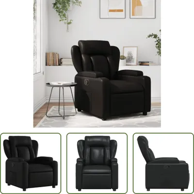 Produktbild von The Living Store Relaxsessel Schwarz Kunstleder