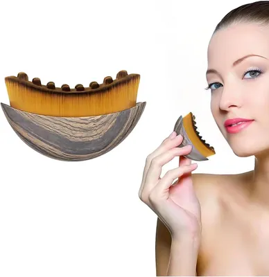 Imagen del producto de Cepillo facial para drenaje linfático, con cerdas naturales, 1 unidad, para masaje facial