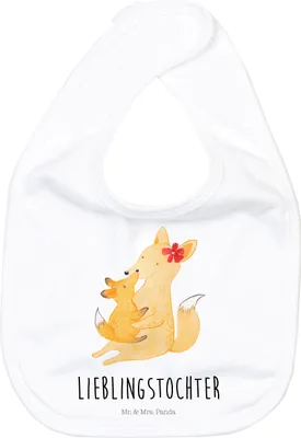 Produktbild von Mr. & Mrs. Panda Sabberlätzchen Fuchs Mama - Weiß - Geschenk, Mutter, Baumwoll-Lätzchen, Schlabberlatz, Lätzchen, Kinderlätzchen, Tochter, Für Babys, Muttertag, Schoß