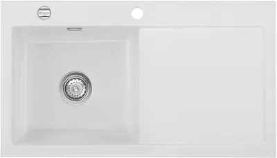 Produktbild von Spüle KeraDomo MERA 90 SATIN Becken links mit Excenterbedienung