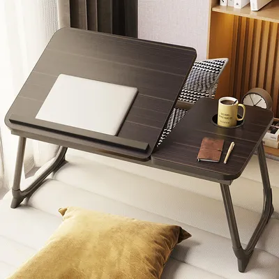Obrázek produktu pro Skládací stůl na notebook - ideální pro postele a ubytovny, černý