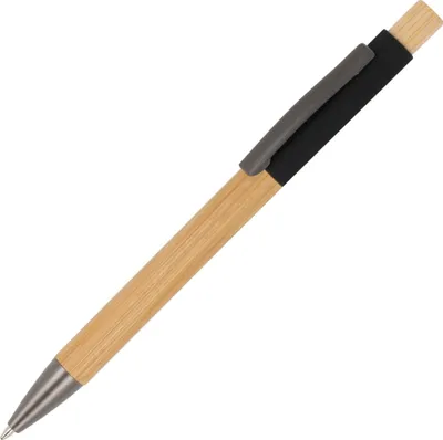 Produktbild von 5x Holz-Kugelschreiber / Farbe: natur-schwarz