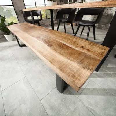 Produktbild von Design Sitzbank IRON CRAFT 170cm Mangoholz Eisen Industrial Design Küchenbank Holzbank Bank