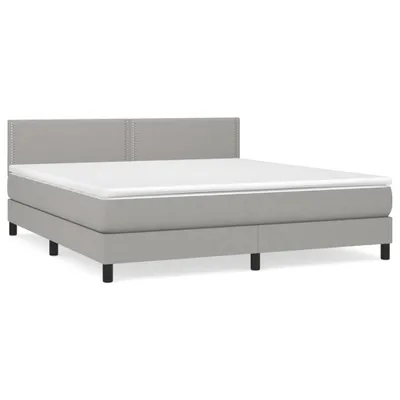 Produktbild von vidaXL Boxspringbett mit Matratze Hellgrau 180x200 cm Stoff