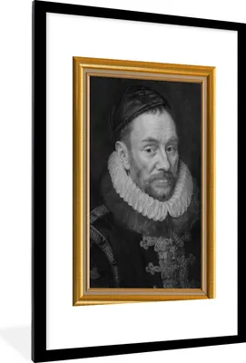 Produktbild von MuchoWow® Gerahmtes Poster Alte Meister - Kunst - Liste - Gold 60x90 cm - Poster mit Schwarzem Bilderrahmen Wandposter Rahmen Foto Bilder - Dekoration - Wandposter Wohnzimmer - Hochwertig