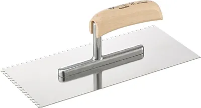 Produktbild von Glättekelle 280x130mm gezahnt 4x4mm rostfrei Bauqualität FORTIS