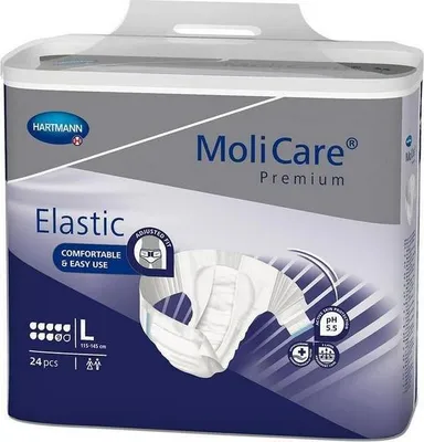 Image de Molicare Premium Slip Elastic 9 gouttes Large - 6 paquets de 24 protections